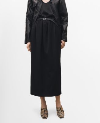 MANGO - Women's Straight Gathered Skirt