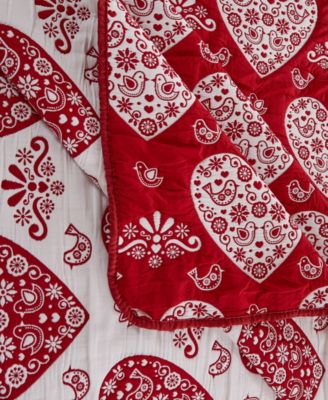 Lovebirds Woven Jacquard Reversible 3-Pc. Coverlet Set, King