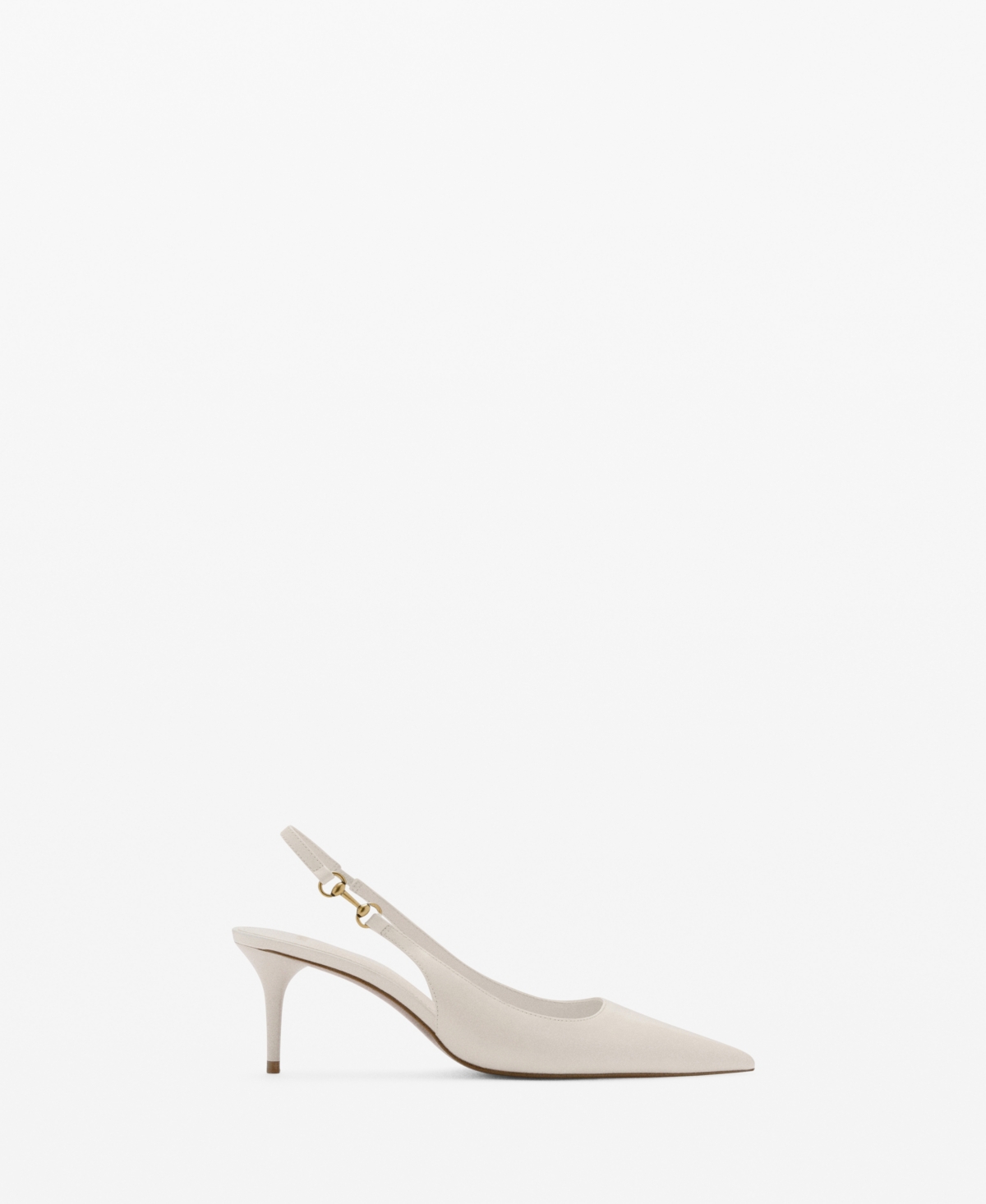 Mango Heeled Shoes With Link Detail Beige In Beige