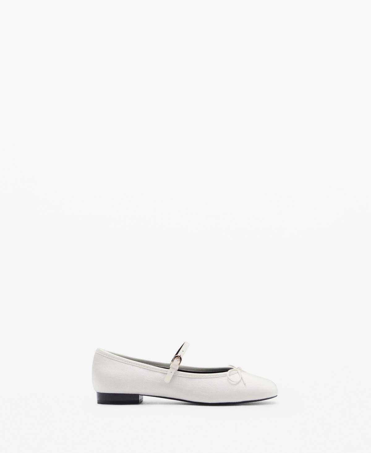 Mango Ballerinas With Strip And Bow Detail White In White