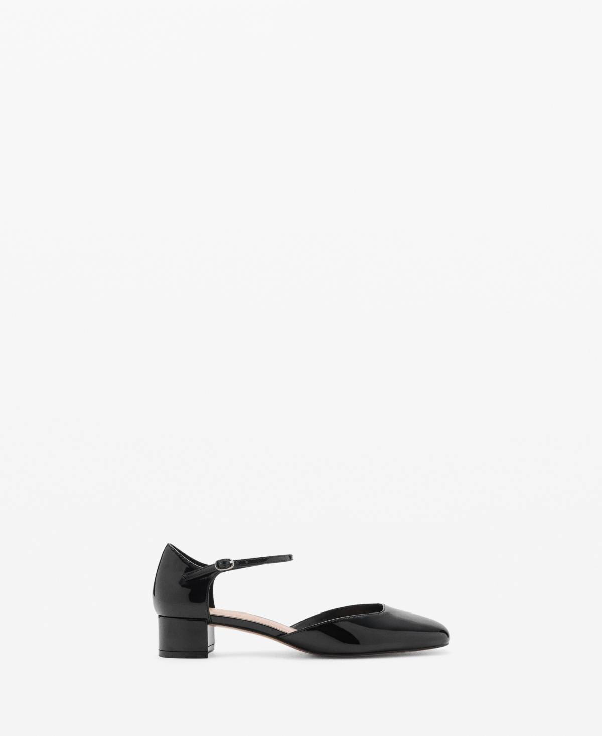 Mango Ankle Strap Pump In Black