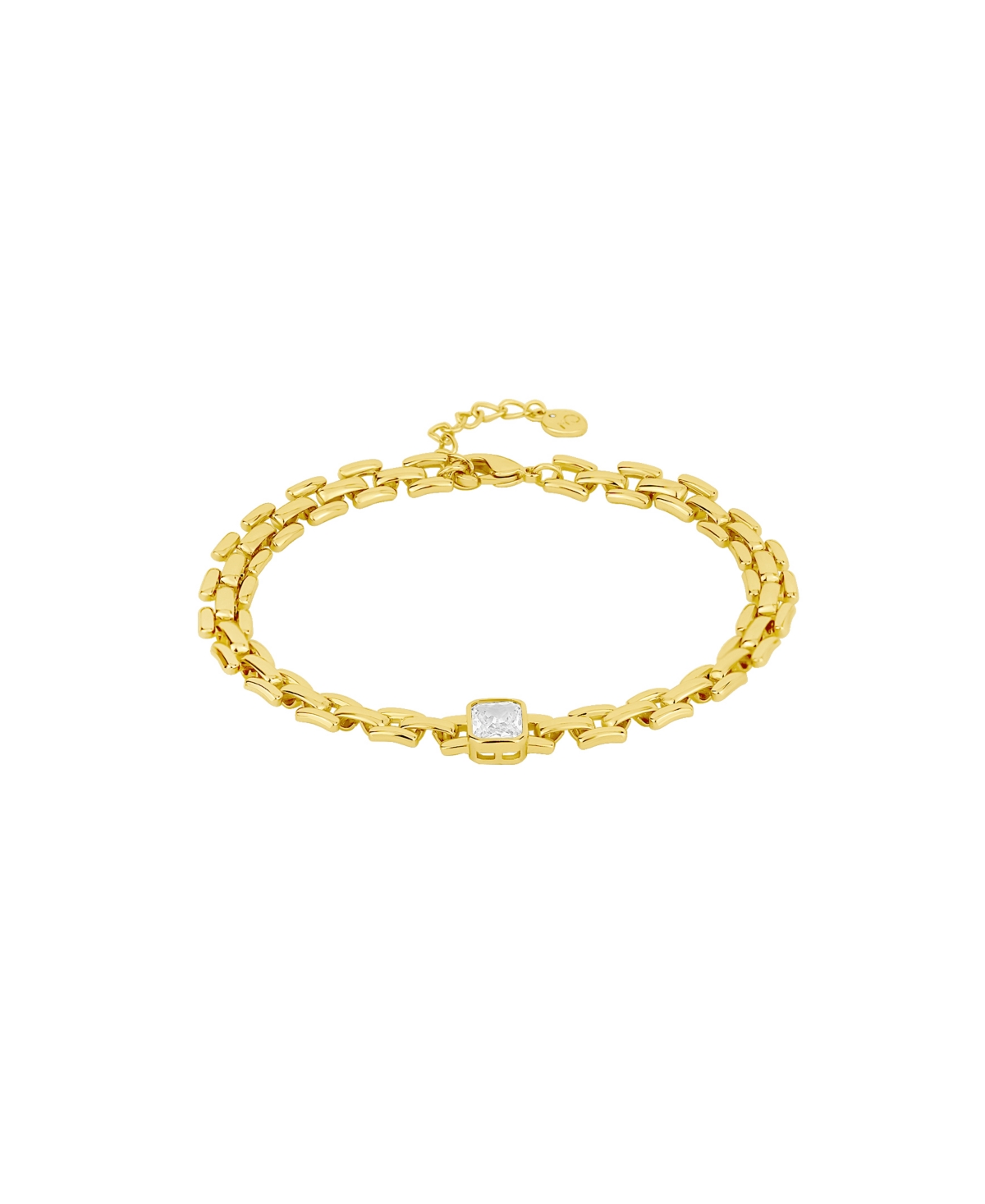 Cubic Zirconia Watch Band Link Bracelet - Silver
