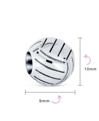 Volleyball Charm Bead in Sterling Silver