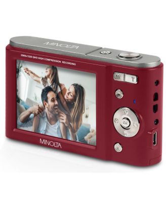 Minolta MND20 44 MP 2.7K Ultra HD Digital Camera (Red) With Slinger Camera case