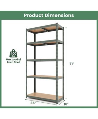 5-Tier Shelving Unit with 2000 LBS Capacity Heavy-Duty Storage Rack for Home & Garage