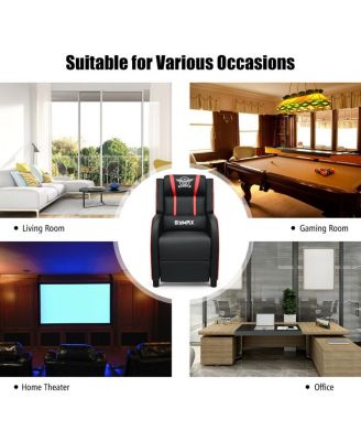 Massage Racing Gaming Single Recliner Chair