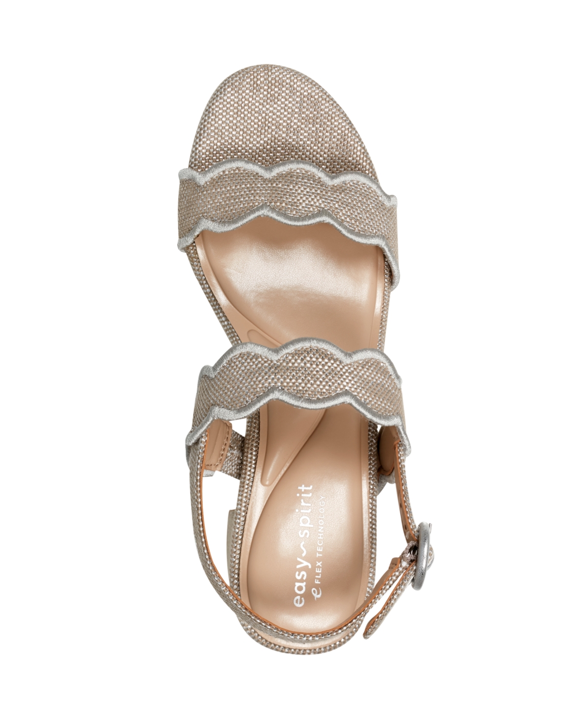 Shop Easy Spirit Women's Daana Block Heel Slingback Sandals In Silver,natural