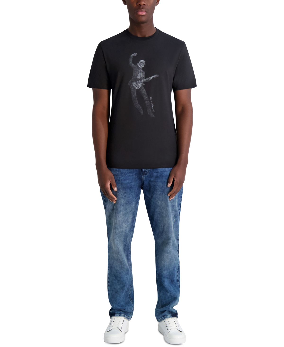 Karl Lagerfeld Men's Guitar Karl Graphic T-shirt In Black