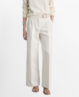 MANGO - Women's Belt Straight-Fit Trousers
