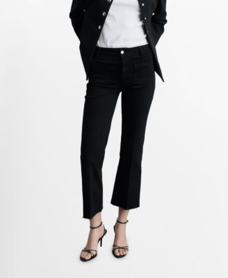 MANGO - Women's Flared Cropped Jeans