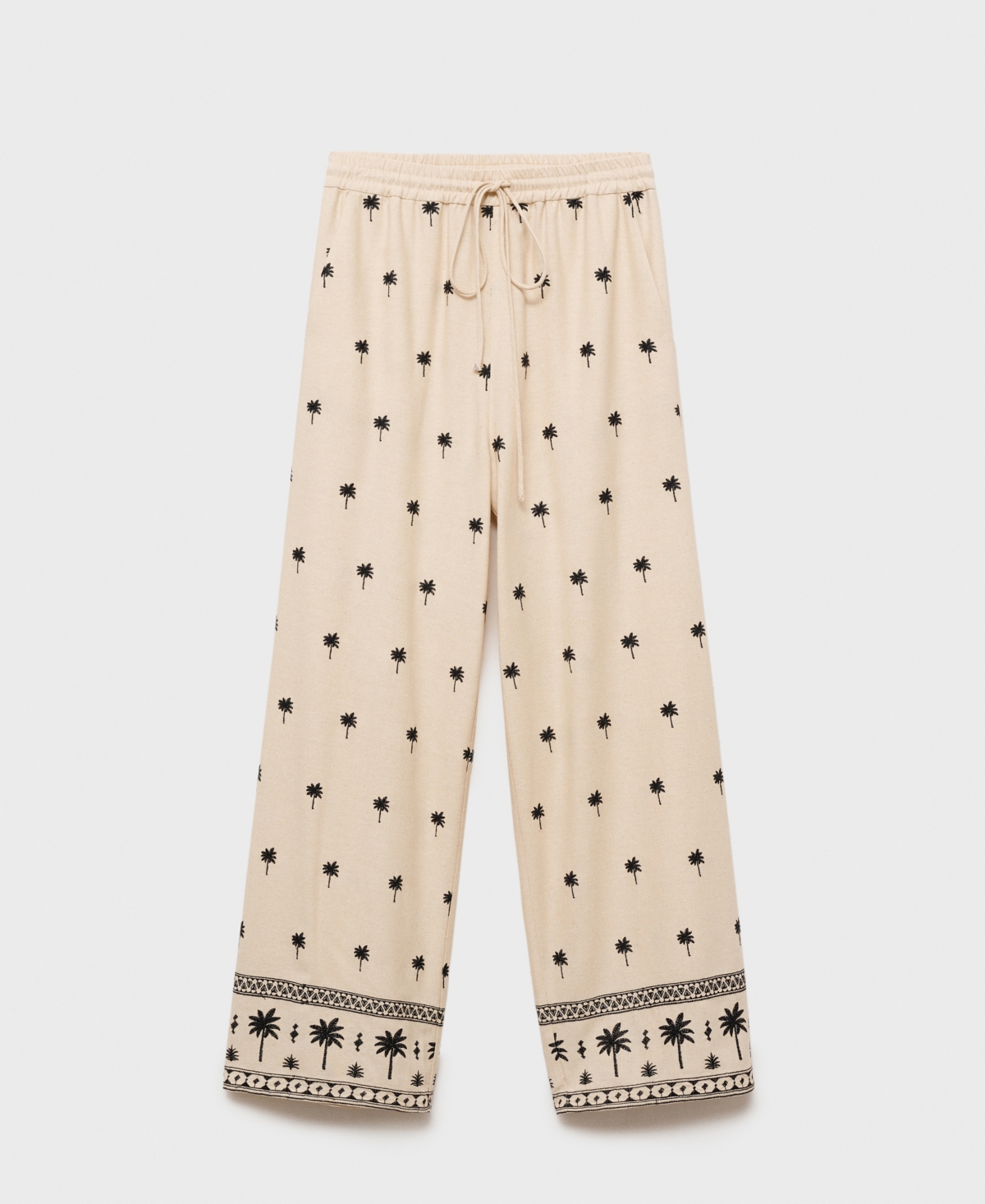 Mango Women's Embroidered Straight-Fit Trousers