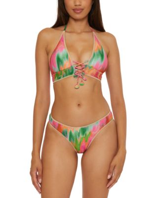 Womens Mirage Metallic Bikini Top Hipster Bottoms