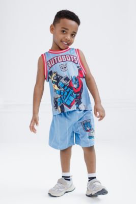 Boys Mesh Jersey Athletic Tank Top and Basketball Shorts Outfit Set