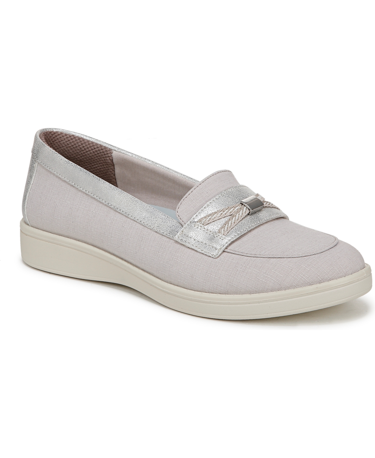 Bzees All Aboard Boat Shoe In Sand Stretch Denim Fabric