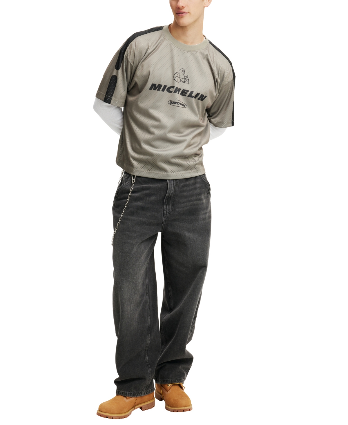 COTTON ON MEN'S MICHELIN CREW NECK MESH T-SHIRT 