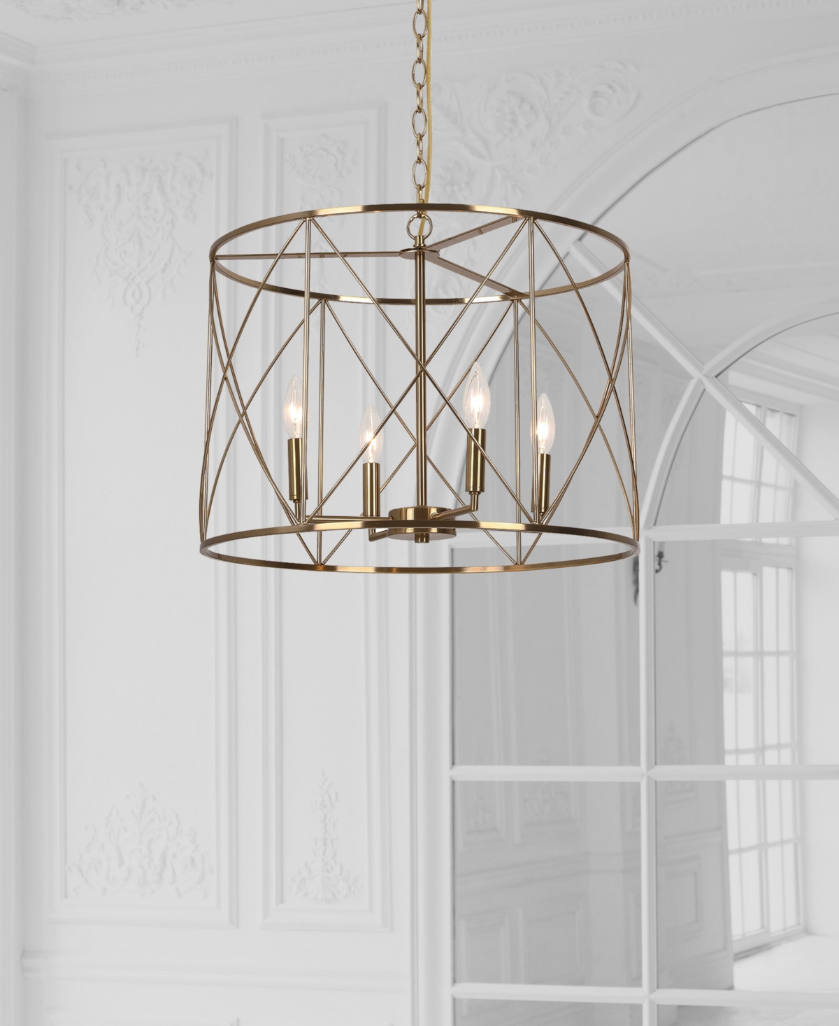 Dainolite 14'" Metal Calah 4 Light Led Chandelier In Aged Brass