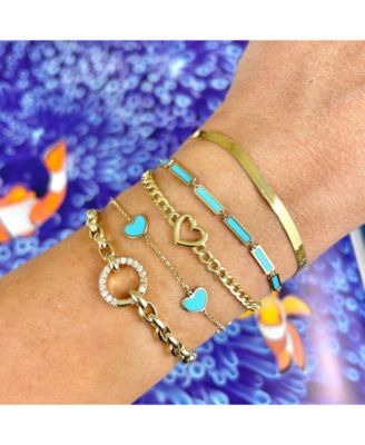 Curb Heart Bracelet 14K Gold