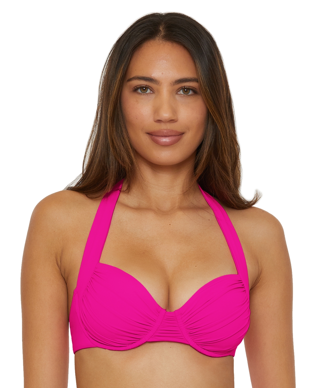 Women's Ruched Underwire Bikini Top - Azalea