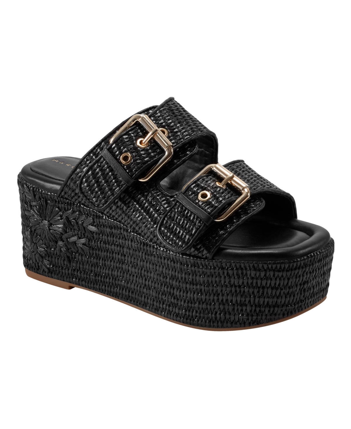 Marc Fisher Ltd Women's Poppy High Platform Wedge Sandals In Black