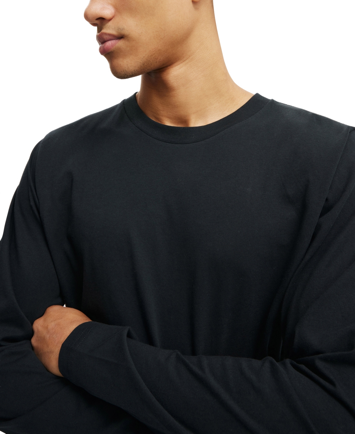COTTON ON MEN'S CROPPED FIT LONG SLEEVE T-SHIRT 