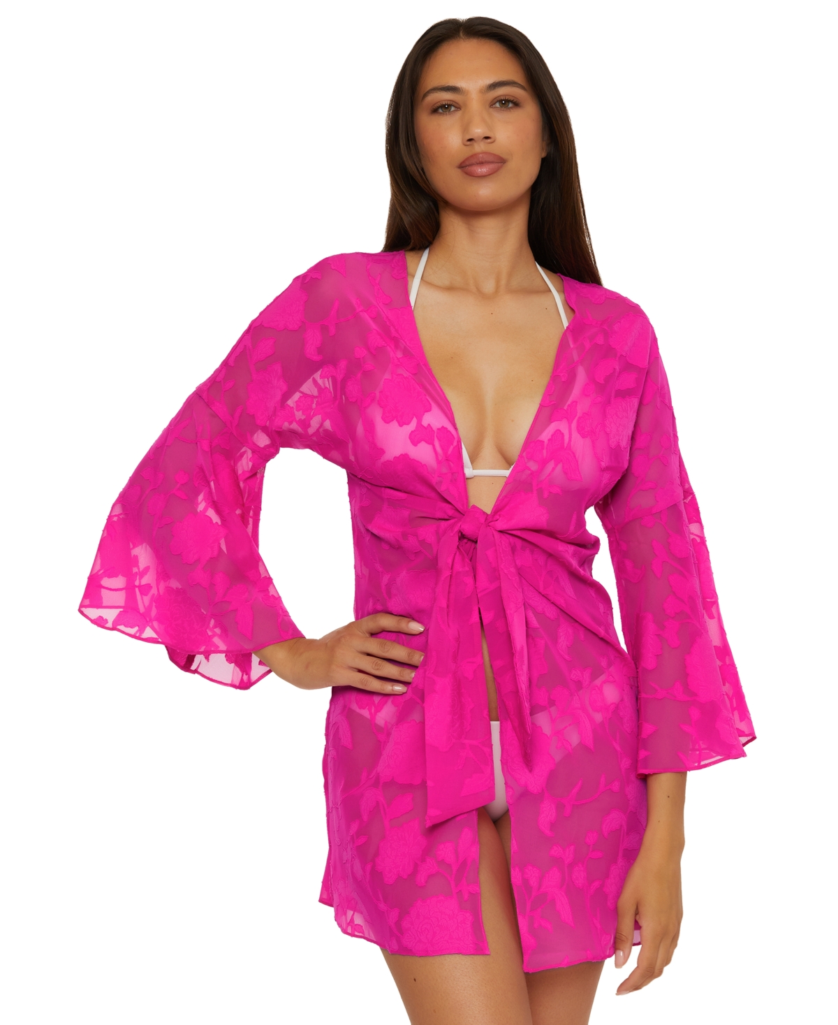 Women's Victoria Garden Burnout Tunic Cover-Up - Azalea