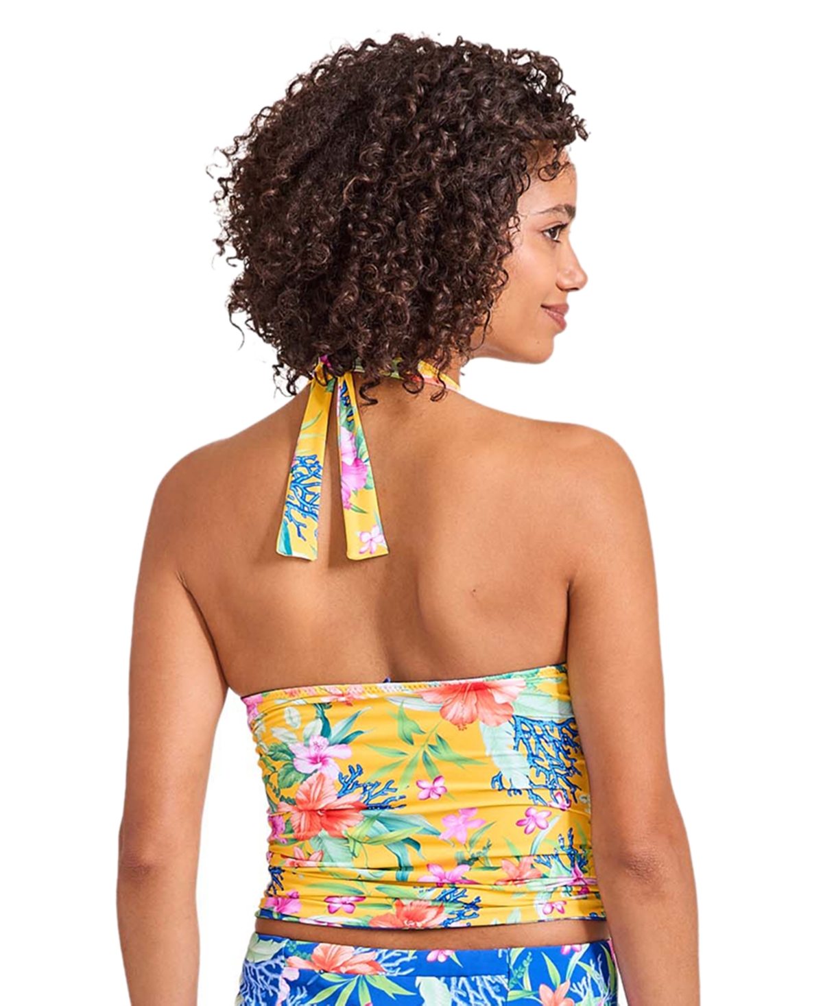 Tommy Bahama Women's Reversible Halter Tankini Top In Palace Blue Reversible
