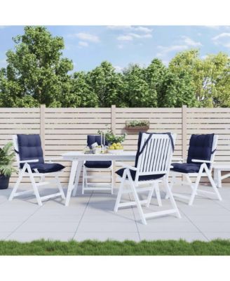 Lowback Chair Cushions 4 pcs Navy Blue Oxford Fabric