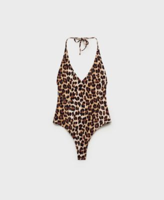 MANGO - Women's Leopard Print Swimsuit