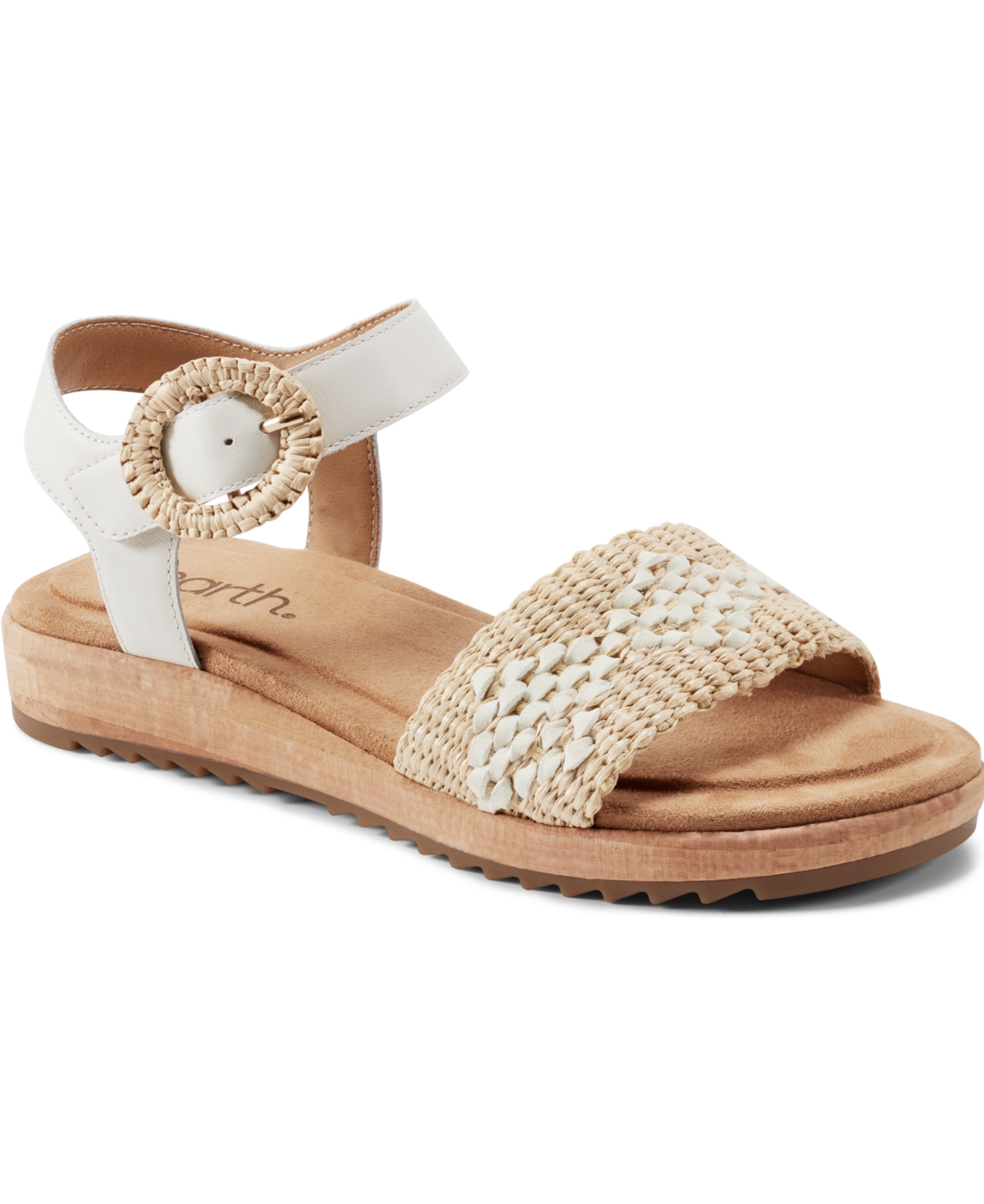 EARTH WOMEN'S PADMA WOVEN BAND ANKLE STRAP SANDALS 