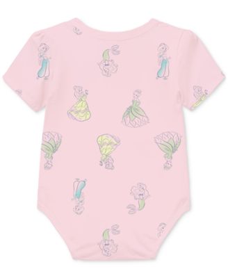 Baby Girls Princesses Bodysuit, Pants & Bib, 3 Piece Set