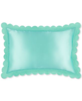Pure Silk Queen Pillowcase With Scalloped Edge - Turquoise