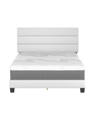 Piedmont Leatherette Upholstered Platform Bed Frame with Adjustable Headboard - No Box Spring Required