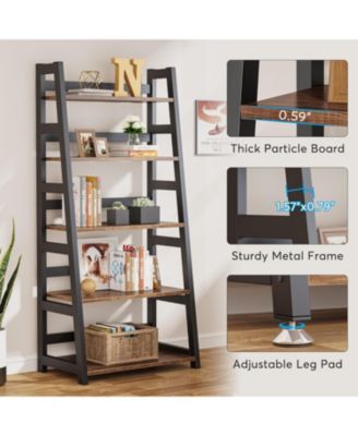 5-Tier Bookshelf Modern Bookcase, 5 Shelf Ladder Shelf Book Storage Shelf Organizer for Living Room, Home Office