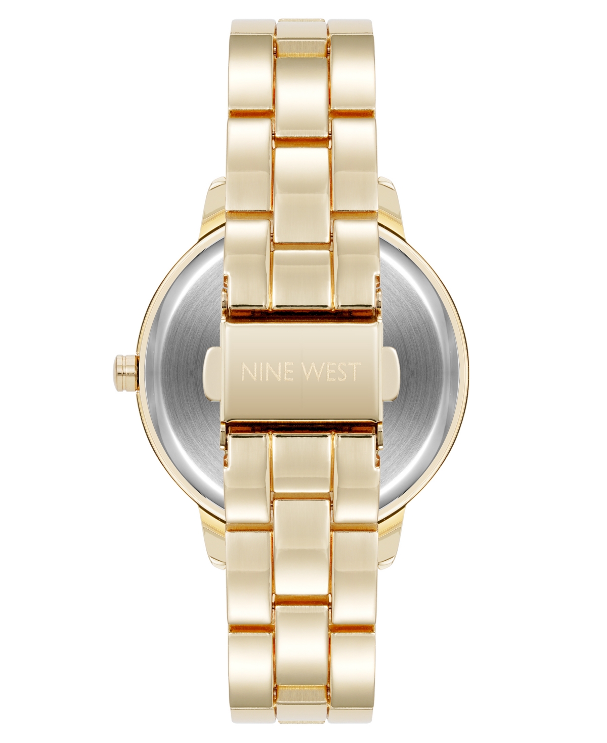 NINE WEST WOMEN'S QUARTZ GOLD-TONE METAL ALLOY DELICATE FLORAL DIAL WATCH, 36MM 