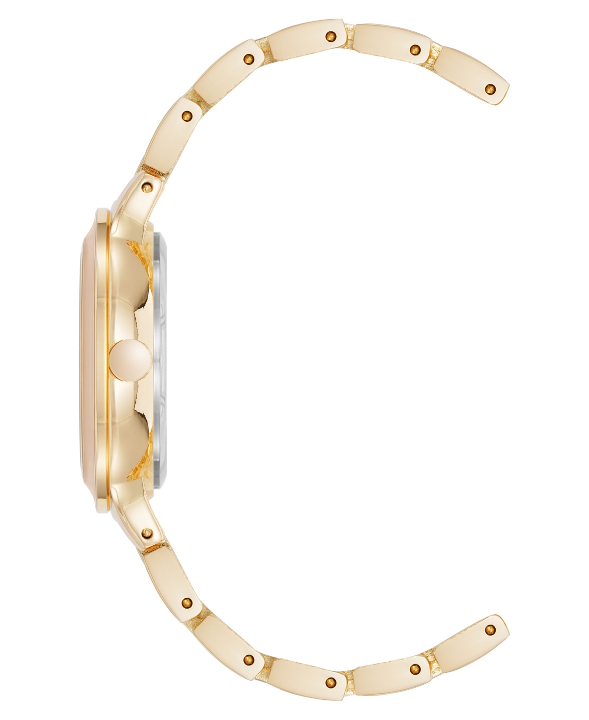 Shop Nine West Women's Quartz Round Pink Enamel And Gold-tone Metal Alloy Watch, 32mm In Pink,gold-tone