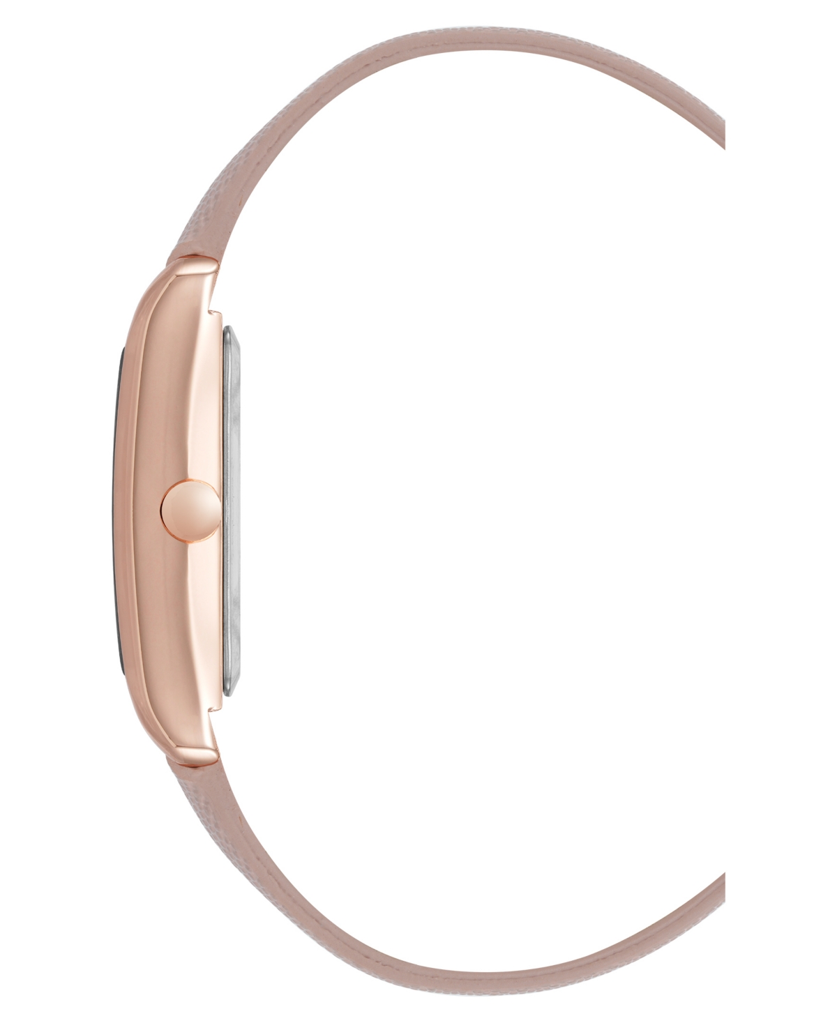 Shop Nine West Women's Quartz Rectangular Rose Gold-tone And Pink Polyurethane Leather Band Watch, 22mm In Pink,rose Gold-tone
