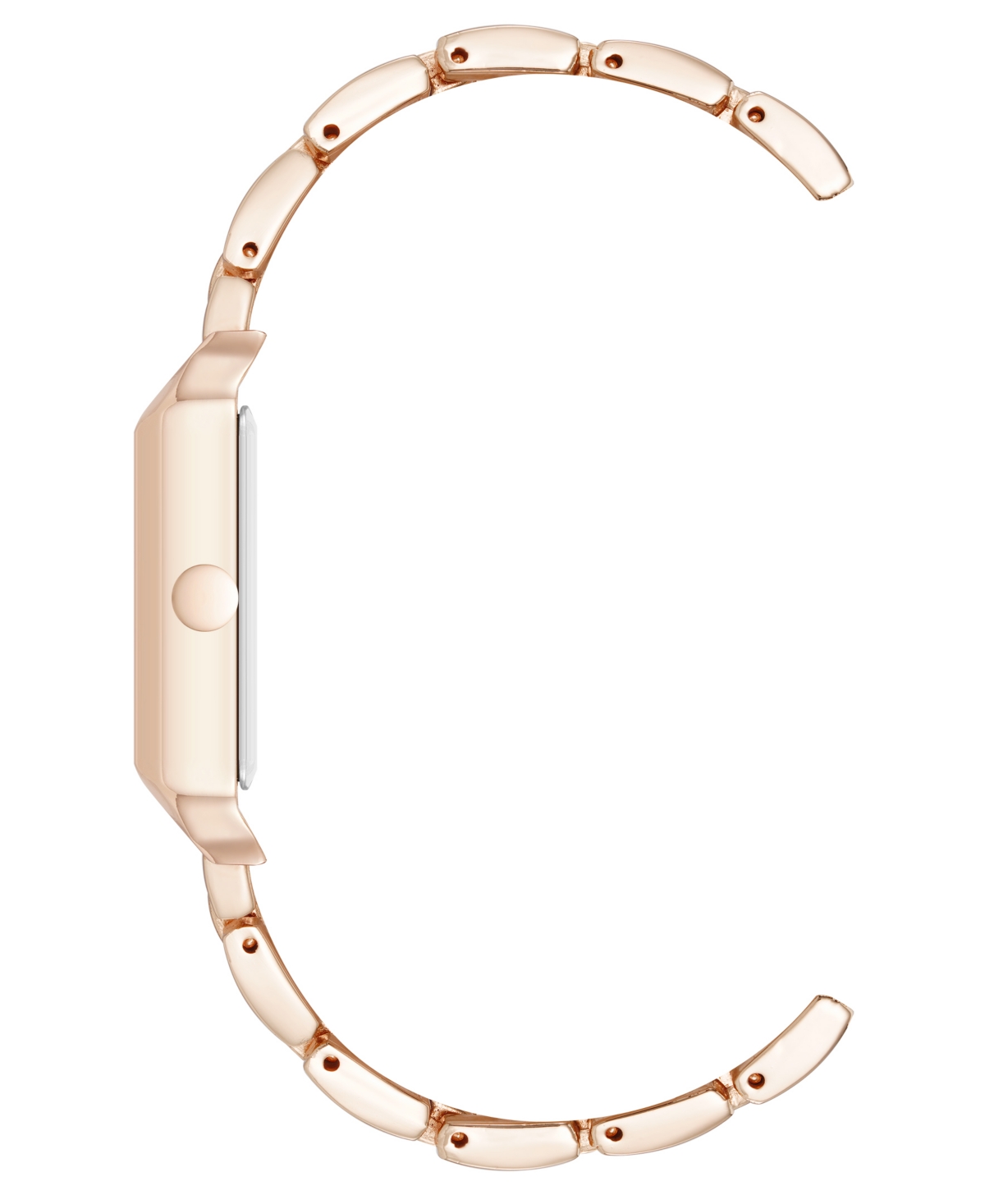 Nine West Women's Quartz Rectangular Rose Gold-tone Metal Alloy Bracelet Watch, 24mm In Rose Gold-tone