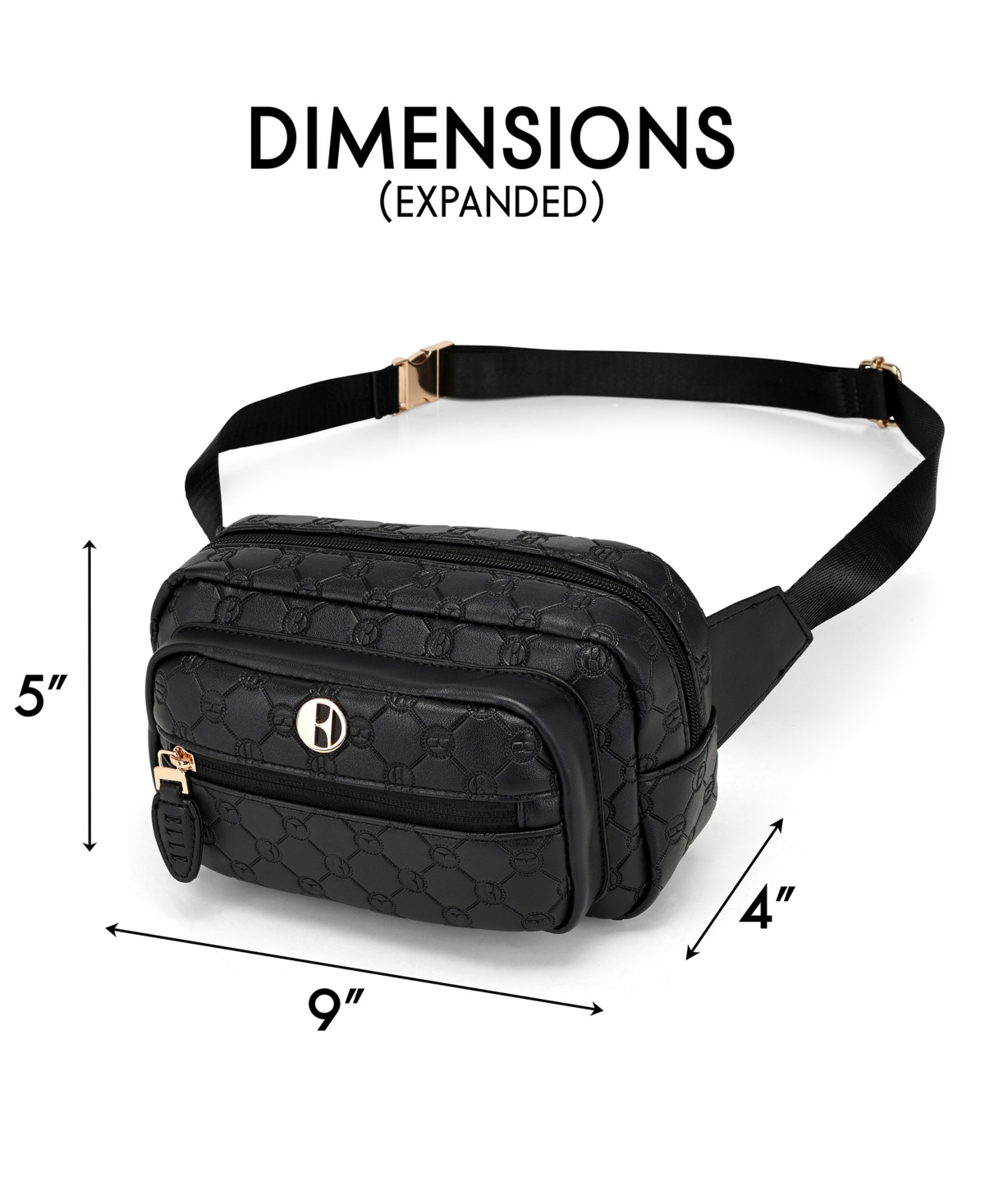 Shop Elle Compass 1.6 Liters Monogram Sling Bag In Black