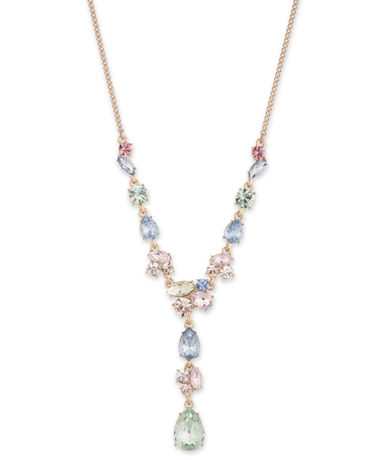 Givenchy Mixed Crystal Lariat Necklace, 16" + 3" Extender In Multi