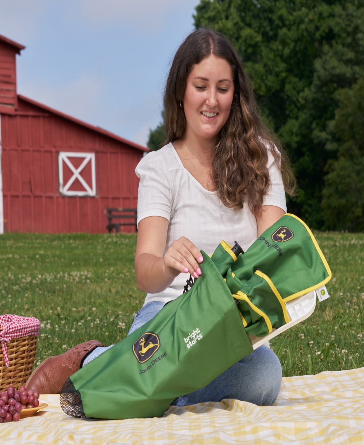 Bright Starts Baby John Deere Pop 'n Sit Portable Booster Seat In Multi