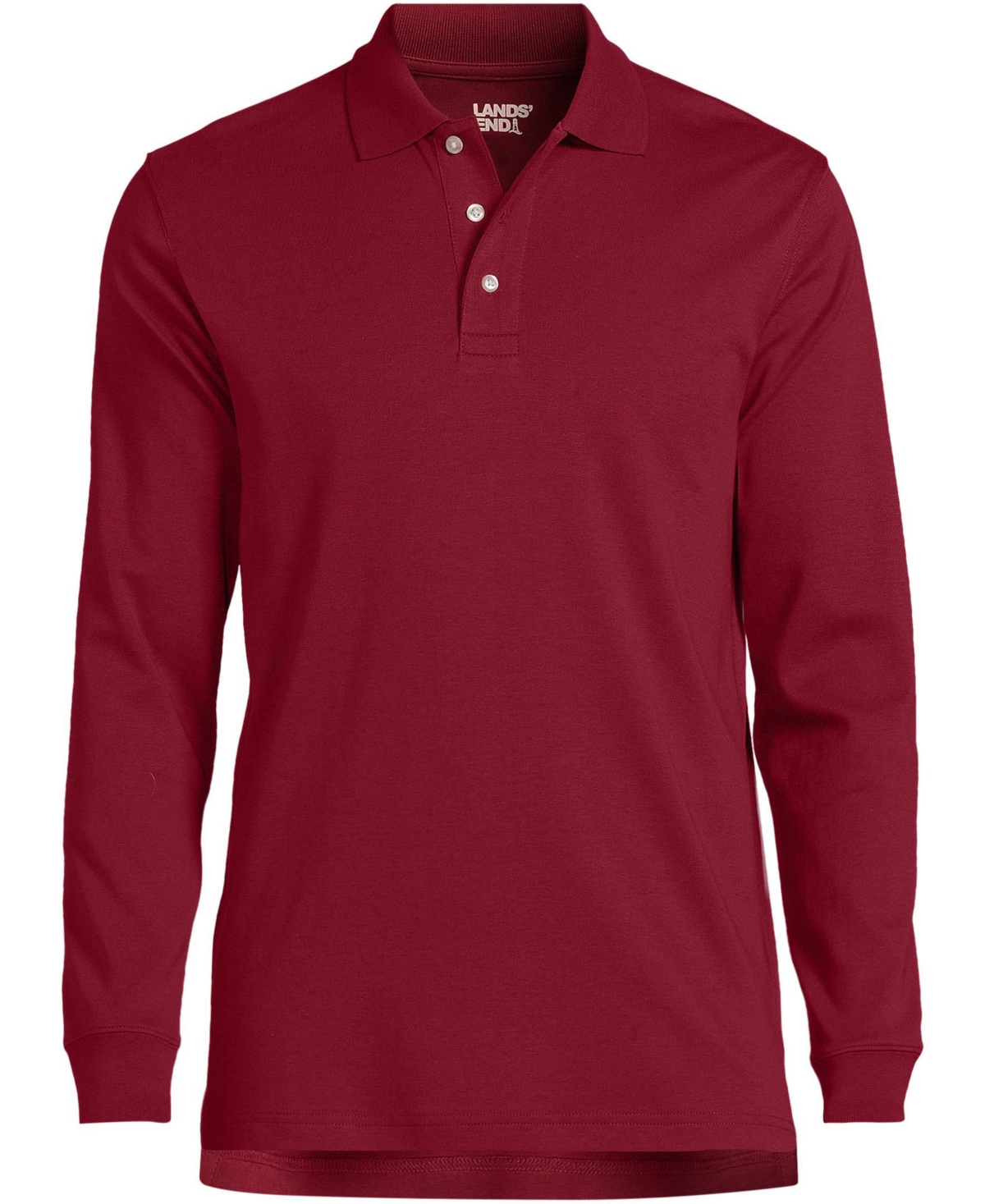 Lands' End Men's Long Sleeve Interlock Polo Shirt