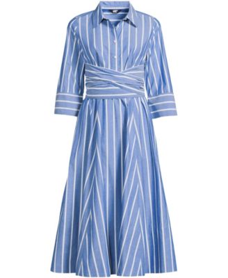 Women's Poplin Midi Wrap Front Dress