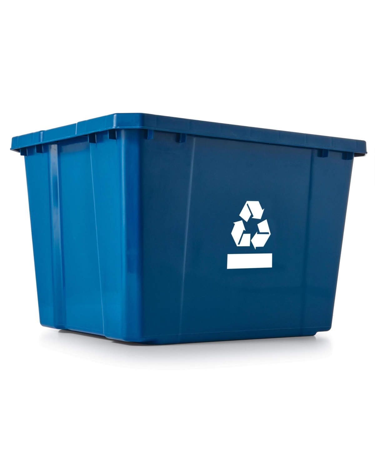 Medium Curbside Blue Box Plastic 17 Gallon Home Recycling Bin