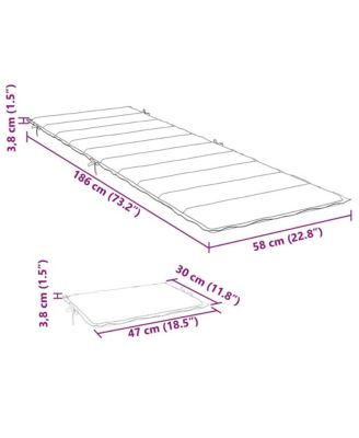 Sun Lounger Cushion Taupe Oxford Fabric 73.2 in x 22.8 in x 1.6 in