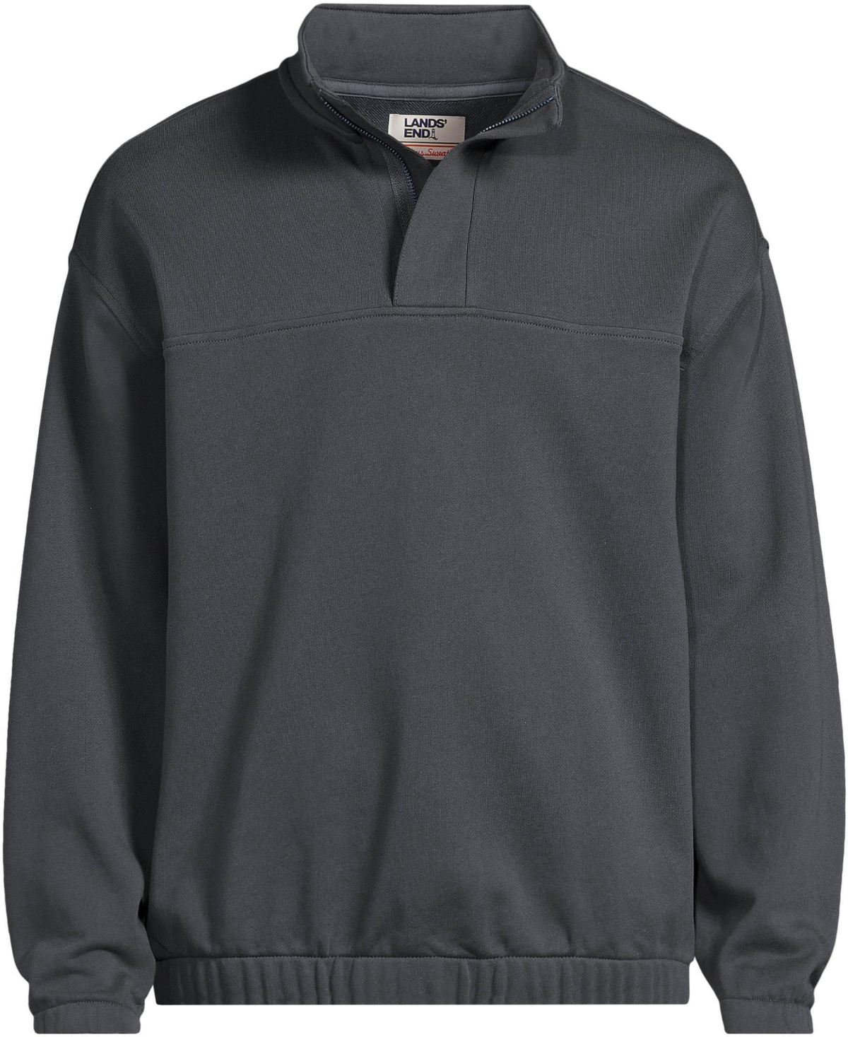 Lands' End Men's Long Sleeve French Terry Vintage Wash Quarter Zip
