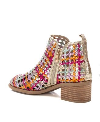 Women's Braided Booties with Side Zipper