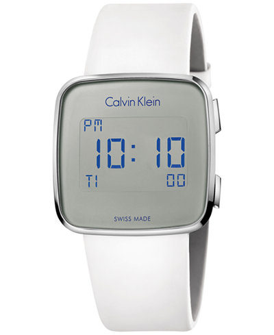 Calvin Klein Men's Swiss Digital Future White Rubber Strap Watch 39mm K5C21UM6