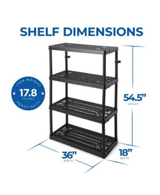 4 Shelf Fixed Height Ventilated Heavy Duty Storage Unit, Black