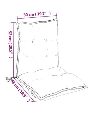 Lowback Chair Cushions 6 pcs Gray Oxford Fabric