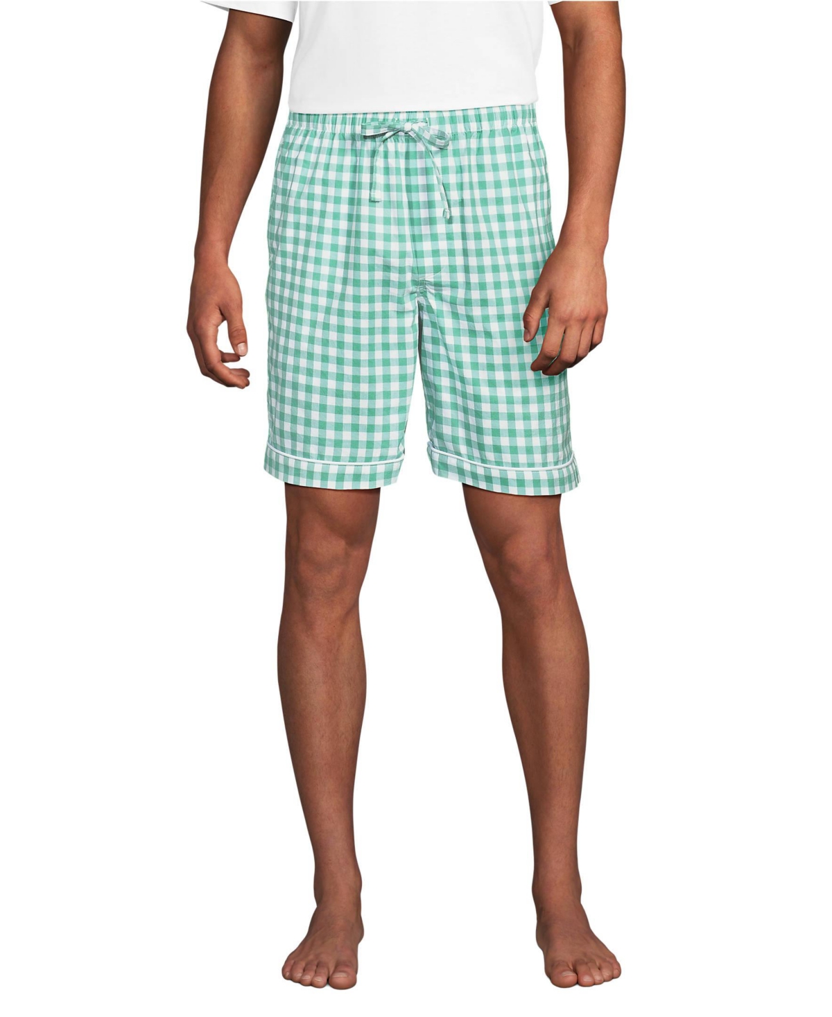 Men's Essential Pajama Shorts - Bay water green check